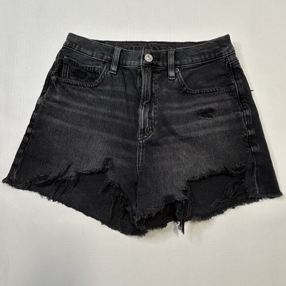 Lot of 2 American Eagle Jean Shorts Size 4 Denim Stretch Black Cut Off 90s HR - Picture 10 of 16